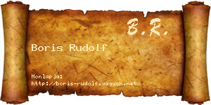 Boris Rudolf névjegykártya